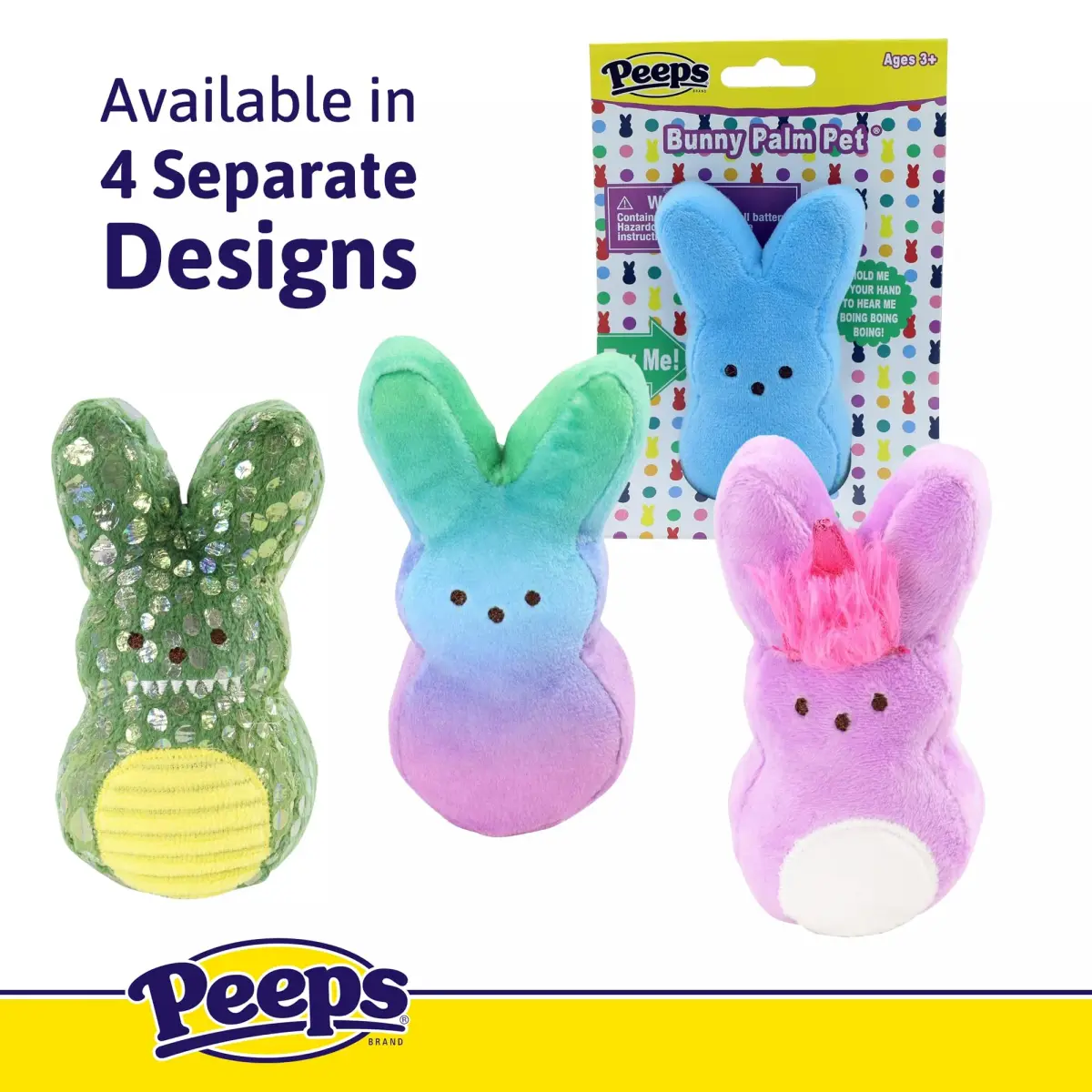 Animal Adventure Peeps Bunny Plush 4" Palm Pet | Easter Basket Stuffed Animal for Kids - view 5