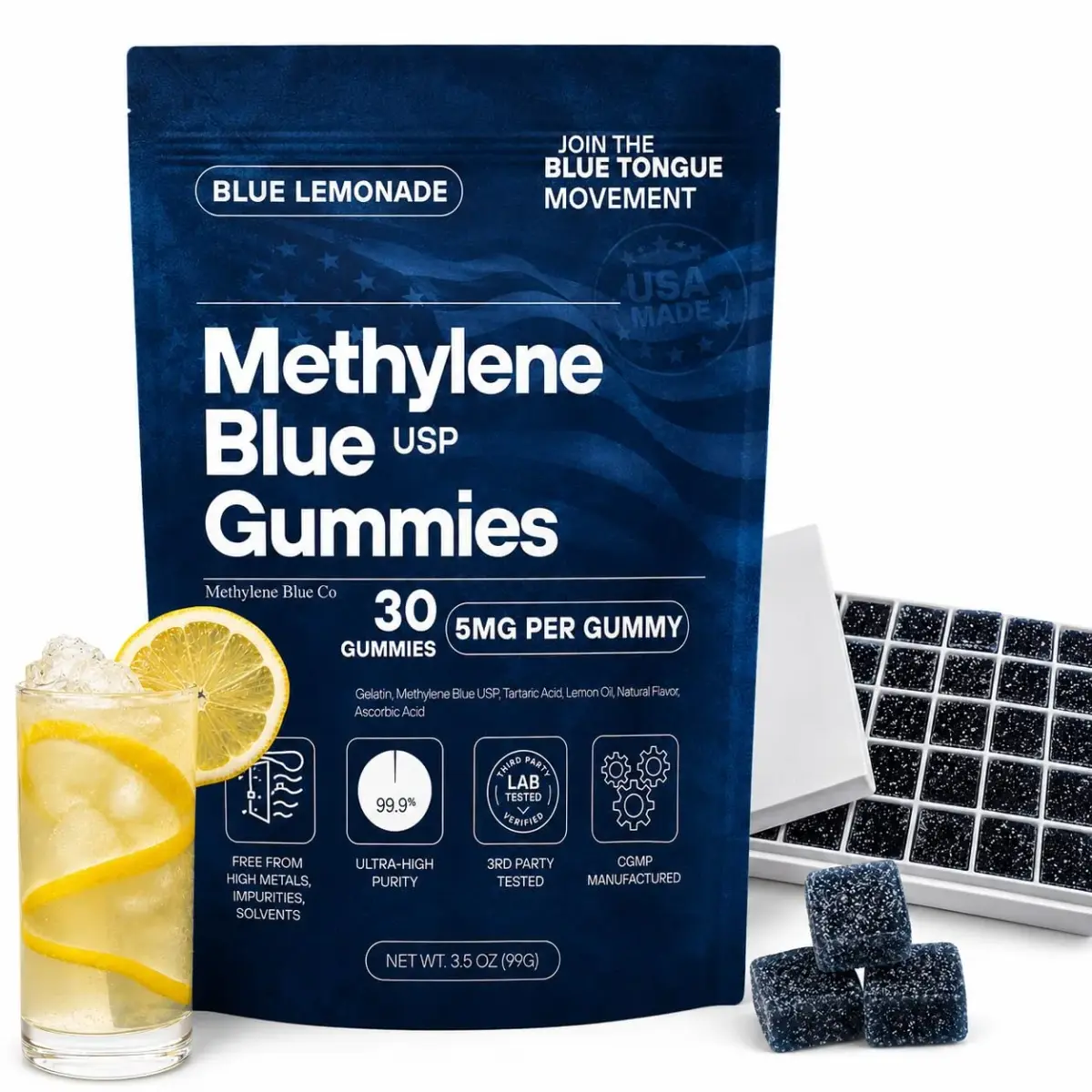 Methylene Blue Co Methylene Blue Gummies 5mg (30 Count) - main product image