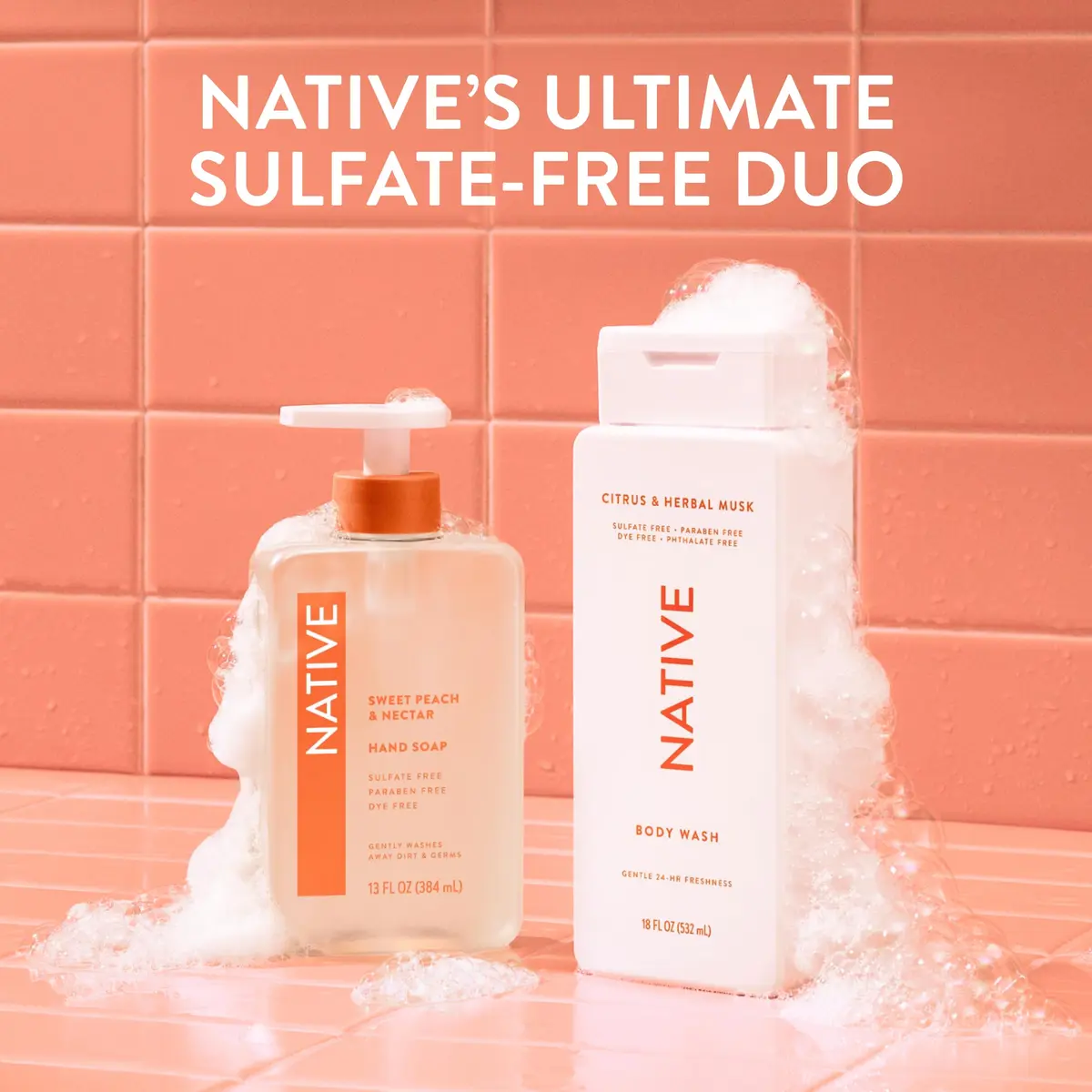 Native Clean Body Wash Citrus & Herbal Musk 1065ml (36 Fl Oz) | Gentle pH-Balanced for Sensitive Skin - view 8