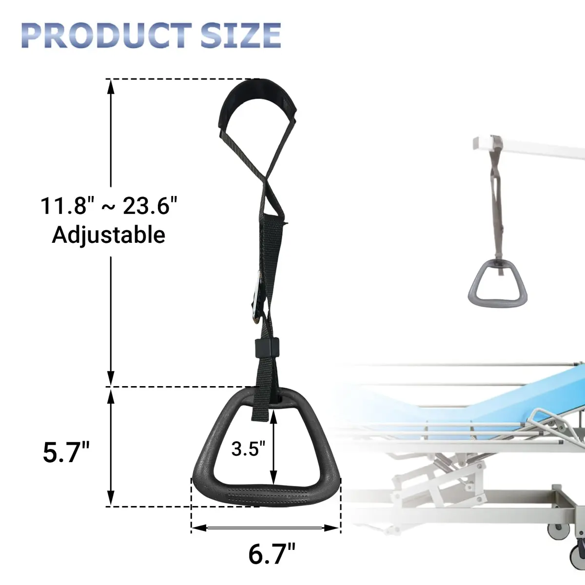 MUROCEA Bed Trapeze for Elderly | Bed Mobility Support, Supports 50kg, Adjustable Rope - view 2
