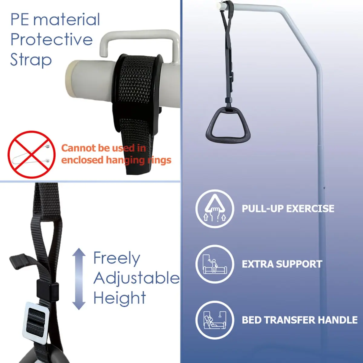 MUROCEA Bed Trapeze for Elderly | Bed Mobility Support, Supports 50kg, Adjustable Rope - view 4