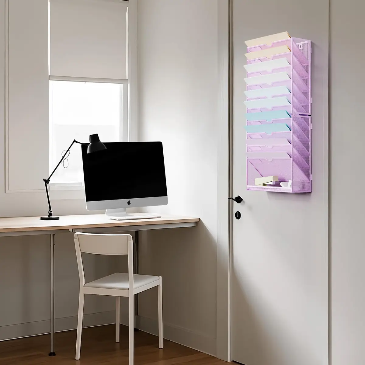 Marbrasse 11-Tier Wall File Organizer Purple | Great for Office Home & School Papers - view 4