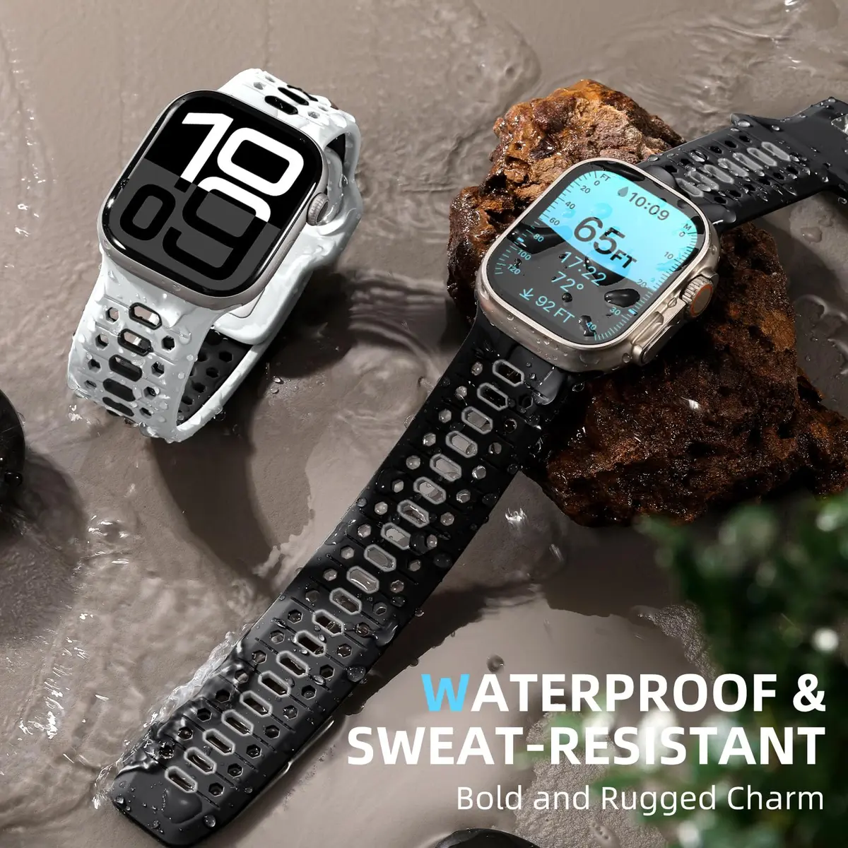 Maledan Sport Silicone Watch Band 49mm/46mm/45mm/44mm/42mm | Breathable, Waterproof, Adjustable - view 6