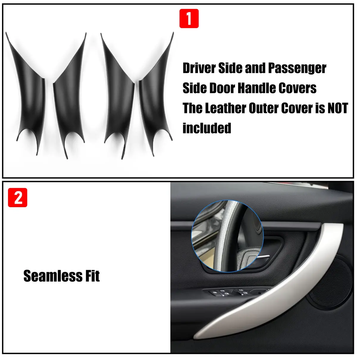 Jaronx Door Handle Covers for BMW 3 Series & 4 Series | 4PCS, Black, OEM Fit - view 6