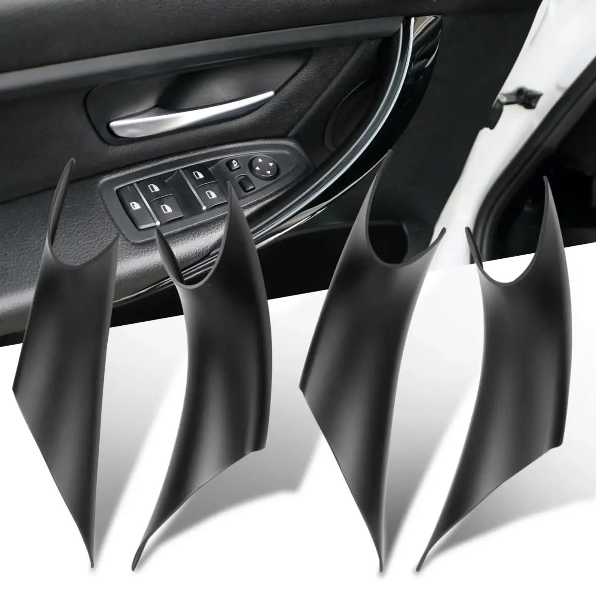 Jaronx Black Door Handle Covers for BMW 3 Series 4 Series (4 Piece Set) - main product image