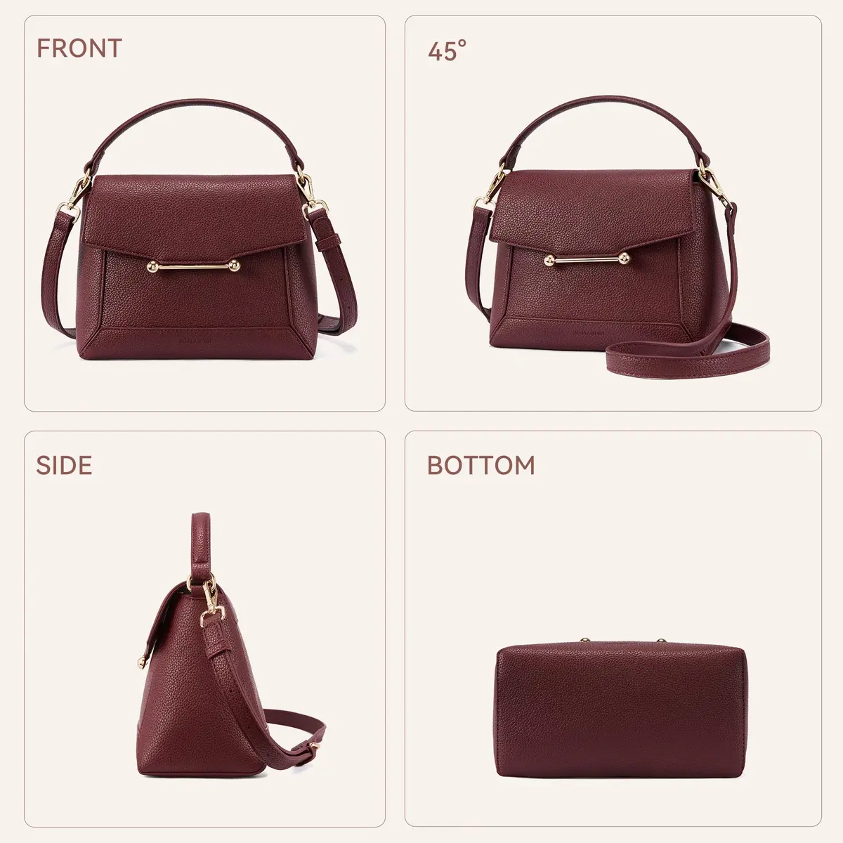 BOSTANTEN Crossbody Purse for Women Vegan Leather Shoulder Purse | Compact, Stylish, Secure - view 7