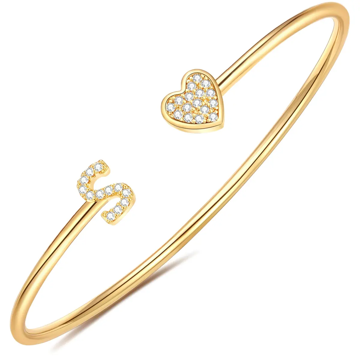 WFYOU Initial Gold Bracelets for Women 14k Gold Plated Adjustable | Personalized Elegant Jewelry - main product image