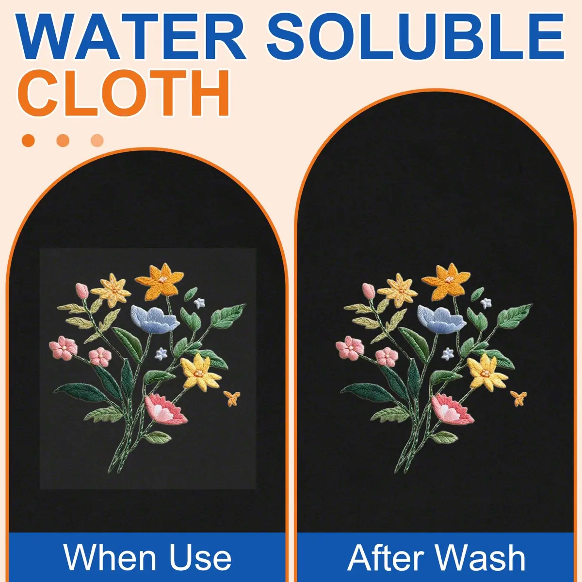 FURWEY Water Soluble Stabilizer for Embroidery,8PCS 8.5x11,Self Adhesive | Wash Away, Printable & Versatile - view 8