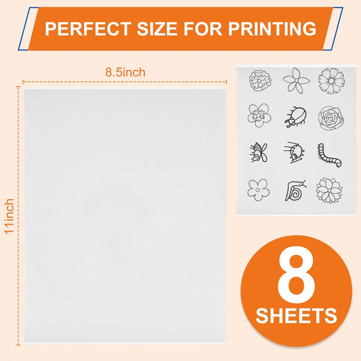 FURWEY Water Soluble Stabilizer for Embroidery,8PCS 8.5x11,Self Adhesive | Wash Away, Printable & Versatile - view 2