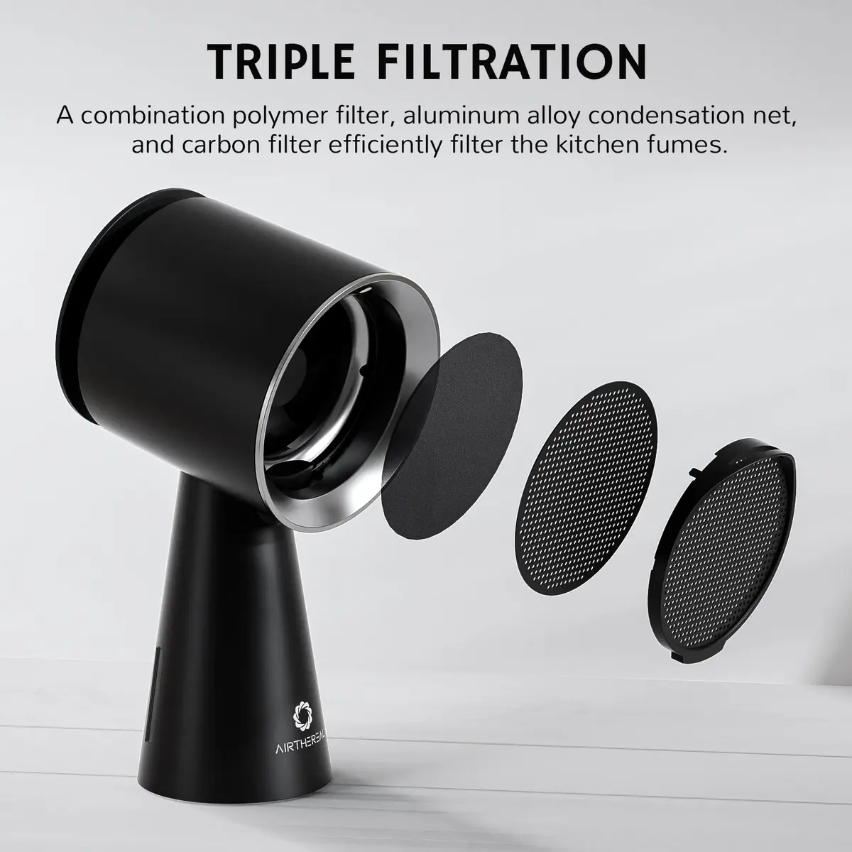 AIRTHEREAL RH180B Rechargeable Portable Range Hood 220V Compatible | 25.4 cm (10 in) Compact Desktop Design - view 7