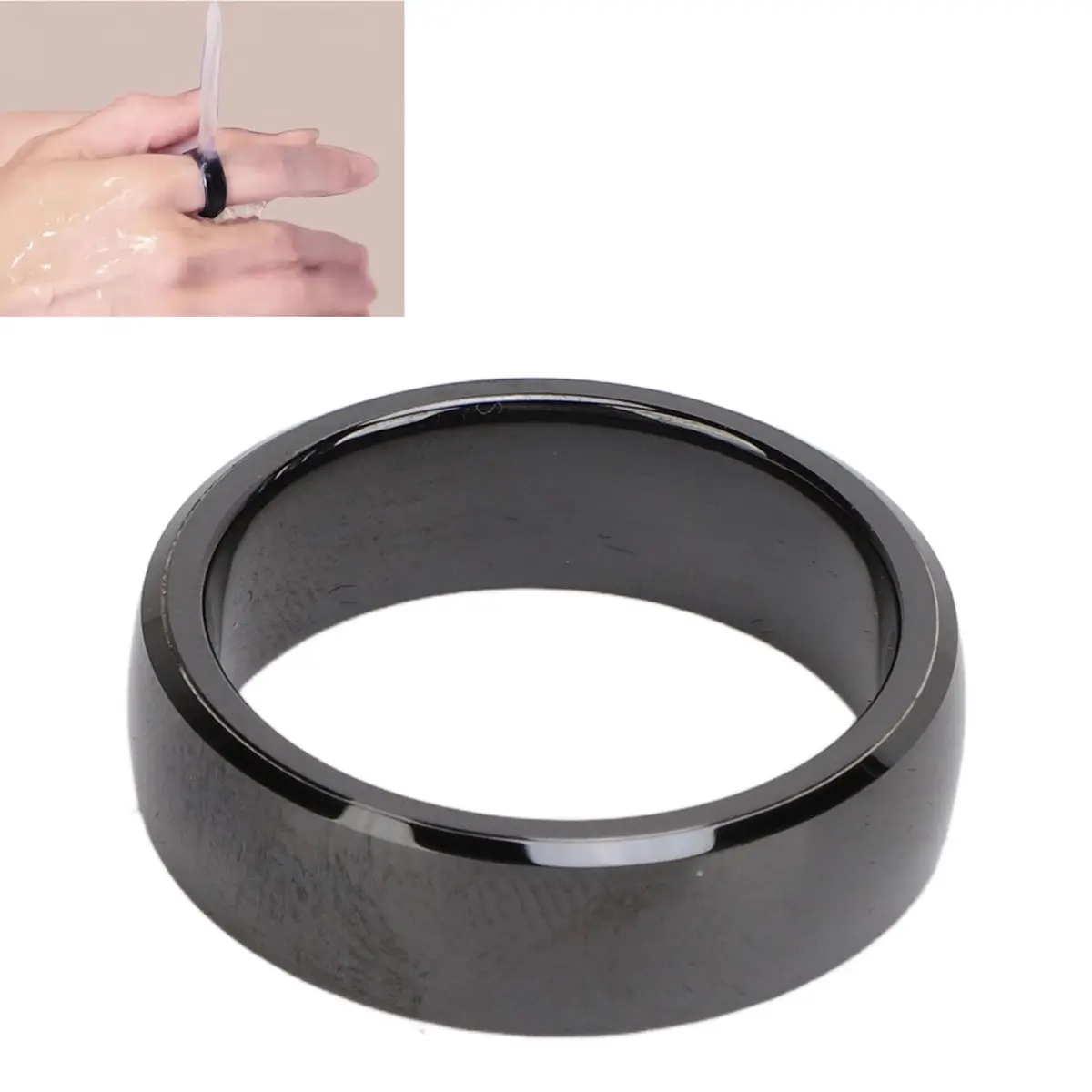 GOWENIC NFC Smart Ring Ceramic NFC Finger Ring | Wearable Access Control & Payment (approx. 2.56in/65mm) - view 3