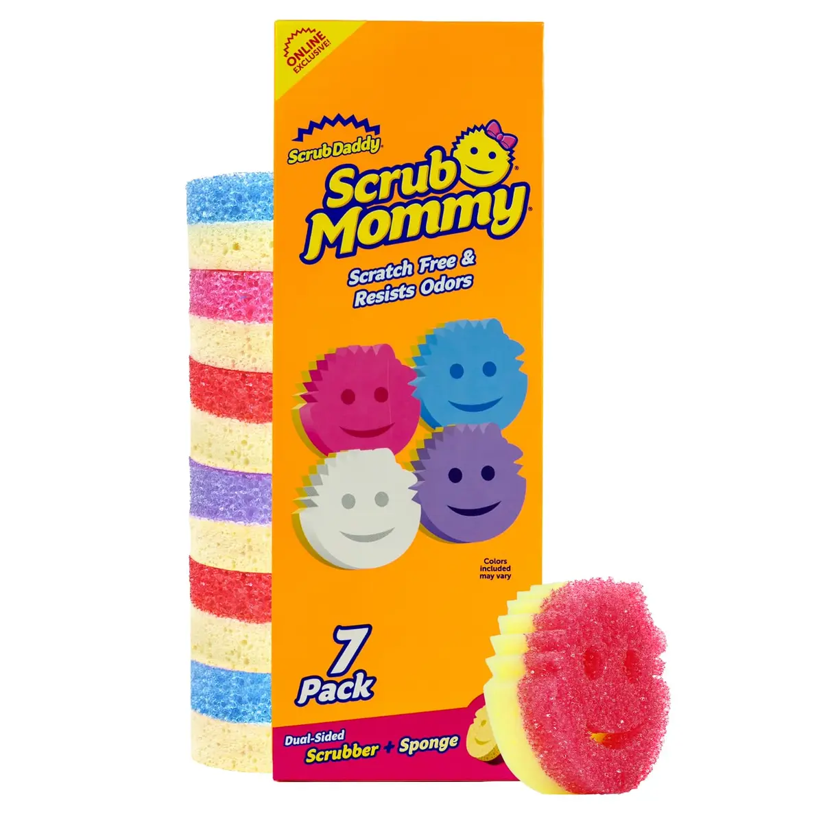 Scrub Daddy Scrub Mommy Kitchen Sponges 7 Count (Pack of 1) | Dual-Sided Scrubber for Dishes & Spills - main product image