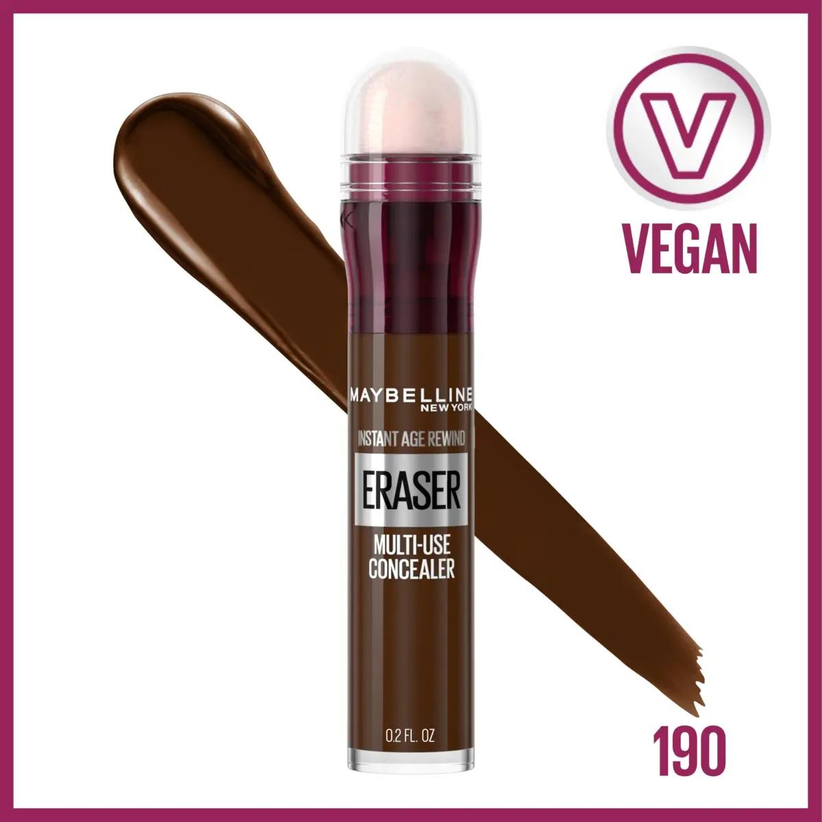 Maybelline Instant Age Rewind Eraser Concealer 190 | 6ml (0.2 Fl Oz) Crease-Resistant, 12HR Moisturizing Wear - view 2