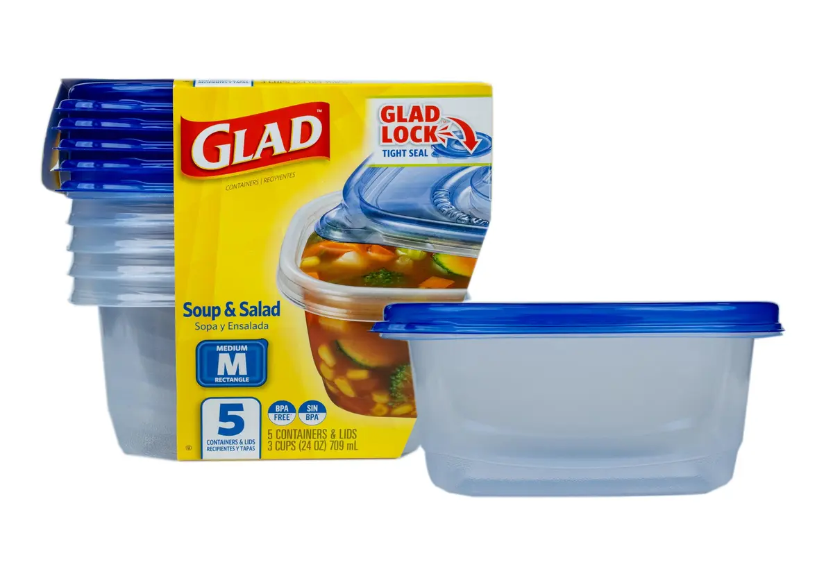 Glad Medium Rectangle Food Storage Containers 24 Oz | Leak-Resistant, Microwave & Dishwasher Safe - main product image