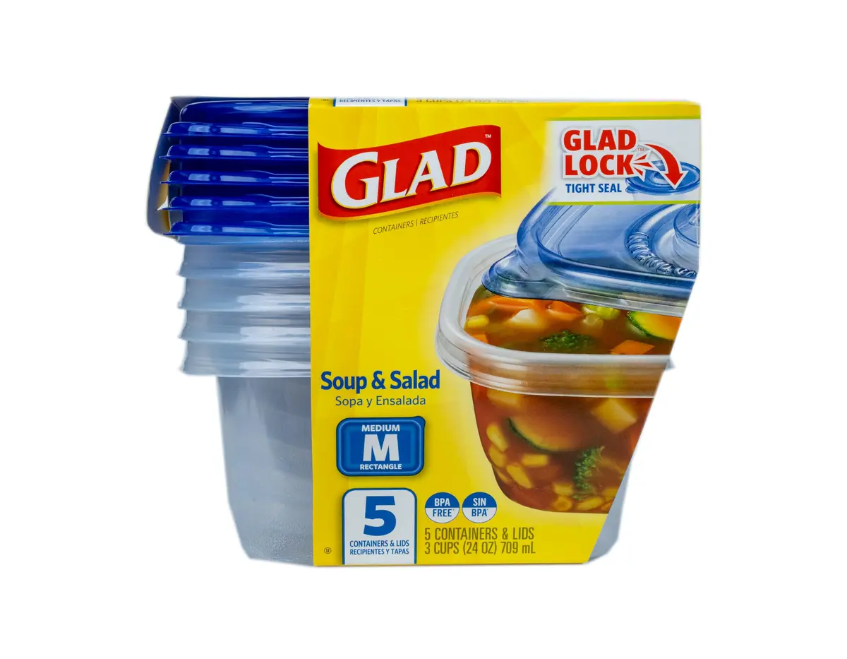 Glad Medium Rectangle Food Storage Containers 24 Oz | Leak-Resistant, Microwave & Dishwasher Safe - view 2