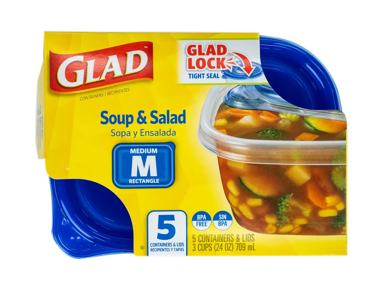 Glad Medium Rectangle Food Storage Containers 24 Oz | Leak-Resistant, Microwave & Dishwasher Safe - view 3