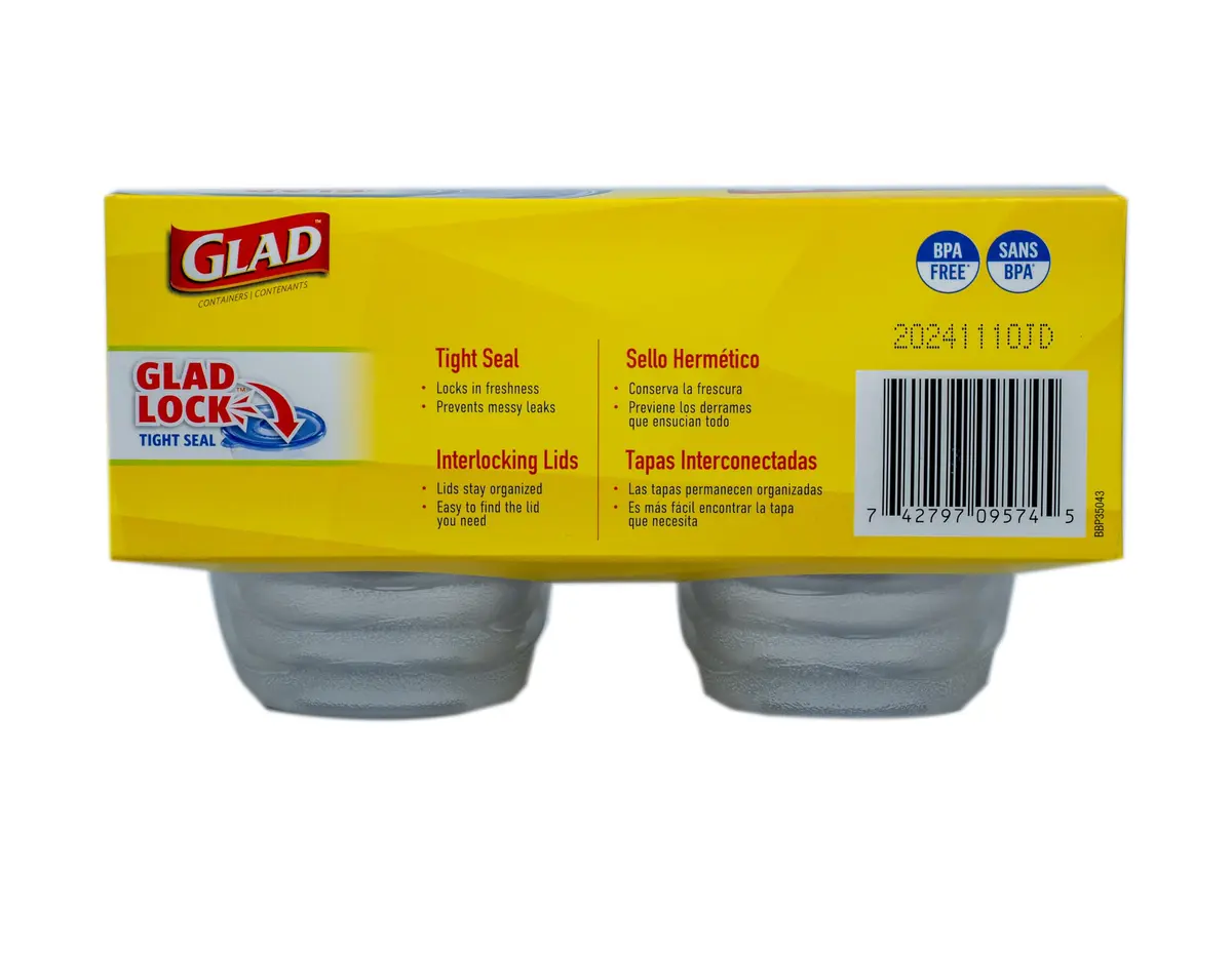 Glad Mini Round Food Storage Containers with Lids, 4 Oz, 8 Count | Compact Snack & Lunch Pack - view 5