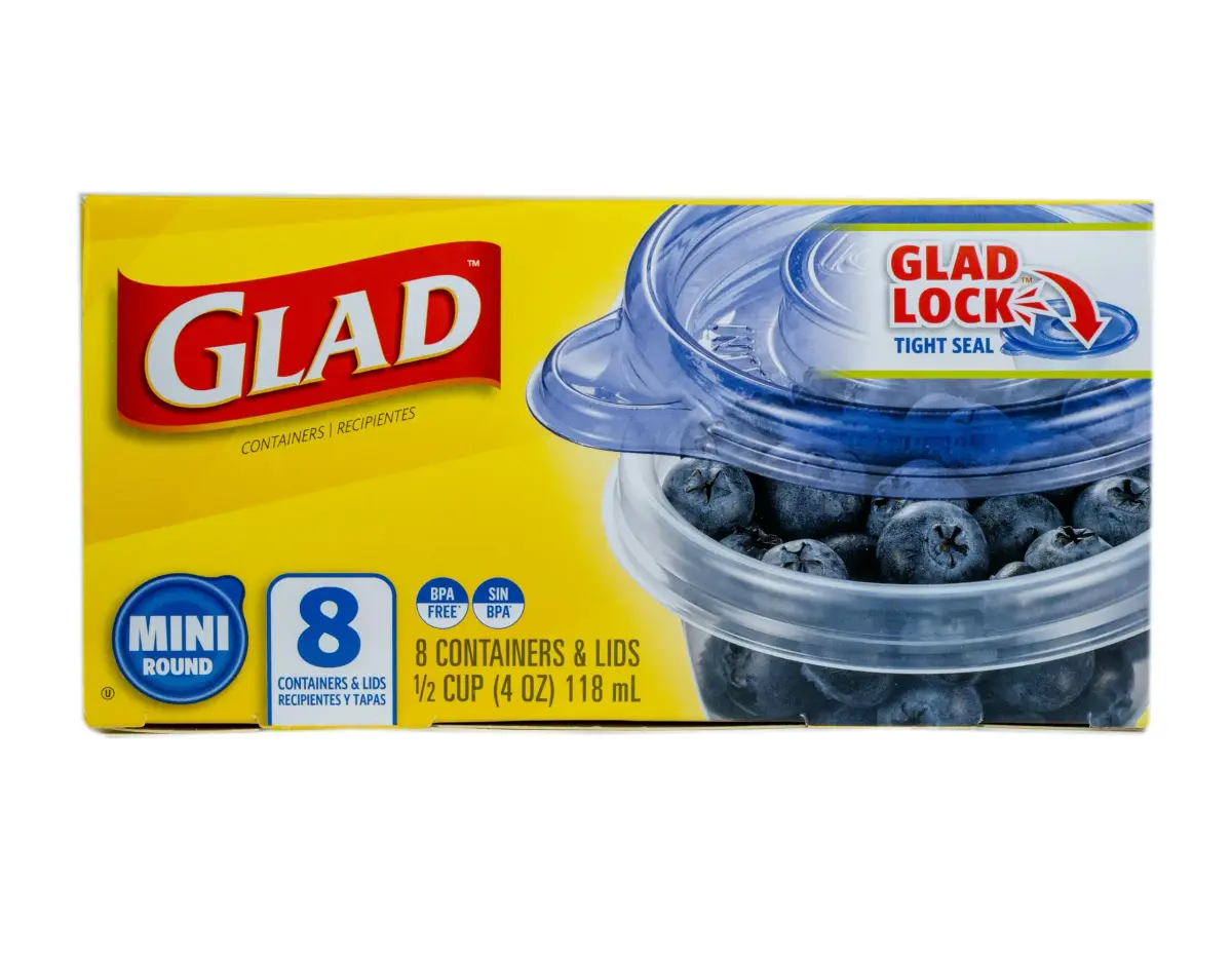 GladWare Mini Round Food Storage Containers with Lids, 4 Oz Capacity, 8 Count Pack - view 2