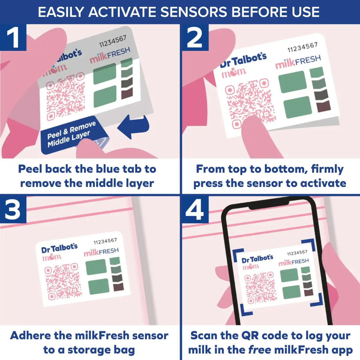 Dr. Talbot's Mom MilkFresh Breast Milk Sensors - 20 Pack | Tracks Time & Temperature for Freshness - view 5