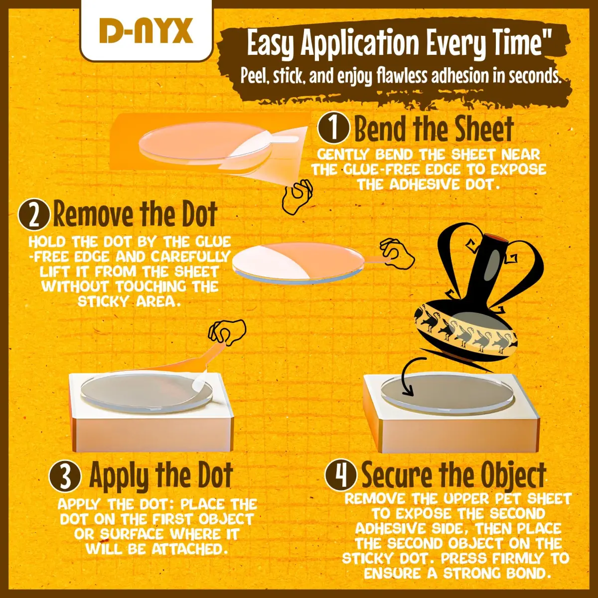 D-NYX Double Sided Tape Sticky Dots 280 Pack | Clear, Removable, Waterproof Adhesive for Crafts and Decor - view 5