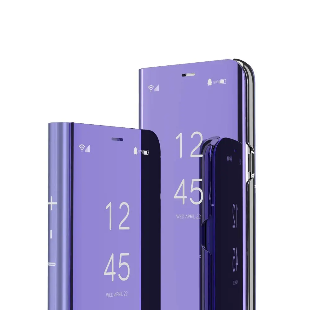 COTDINFOR Samsung Galaxy S25 Flip Case with Mirror & Kickstand | Clear View Luxury Leather - main product image