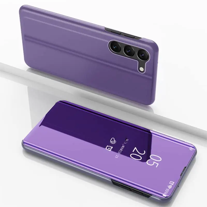 COTDINFOR Samsung Galaxy S25 Flip Case with Mirror & Kickstand | Clear View Luxury Leather - view 2