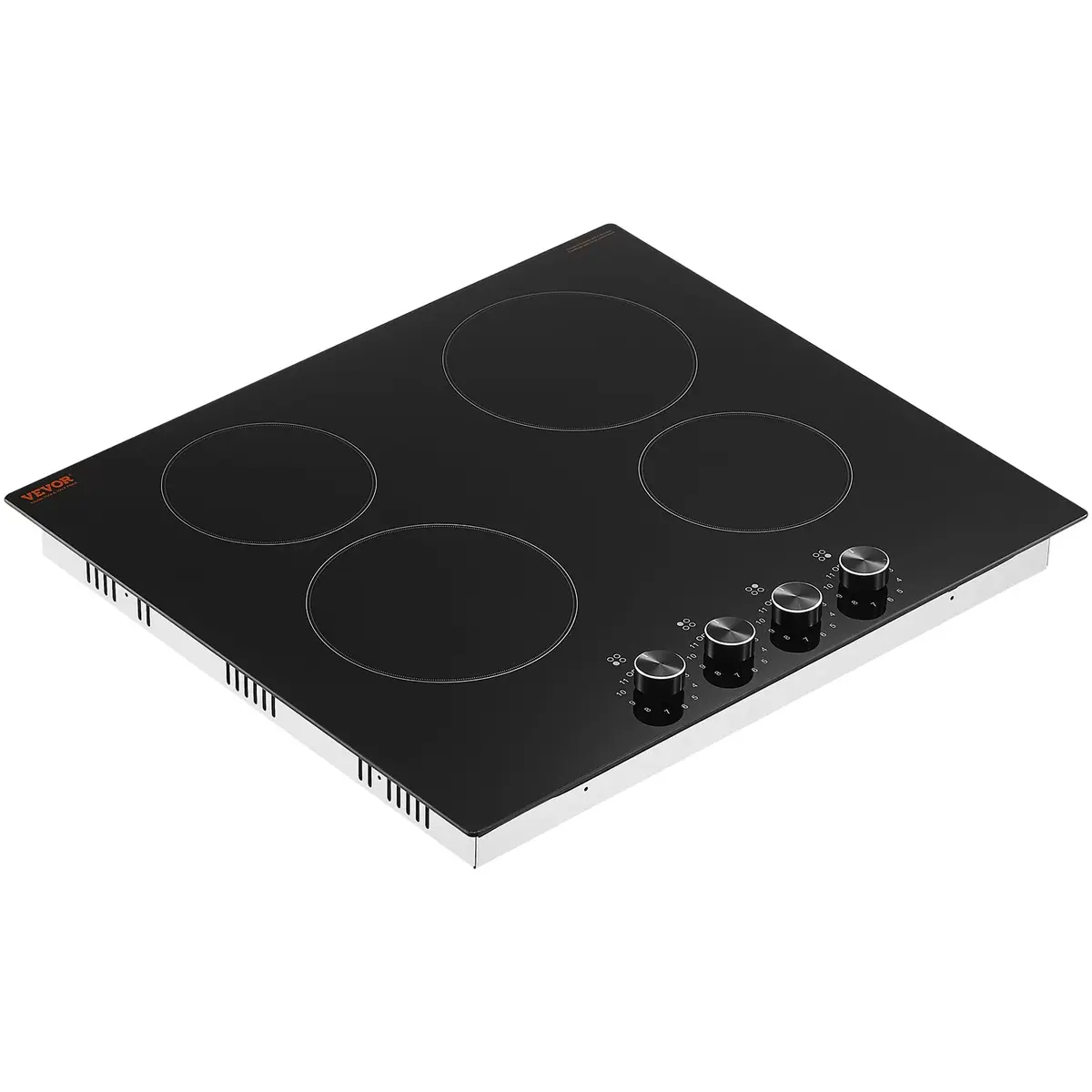VEVOR 24-inch 4-Burner Radiant Cooktop 6000W 220V | Built-In Electric Stove Top with Glass Panel - view 9