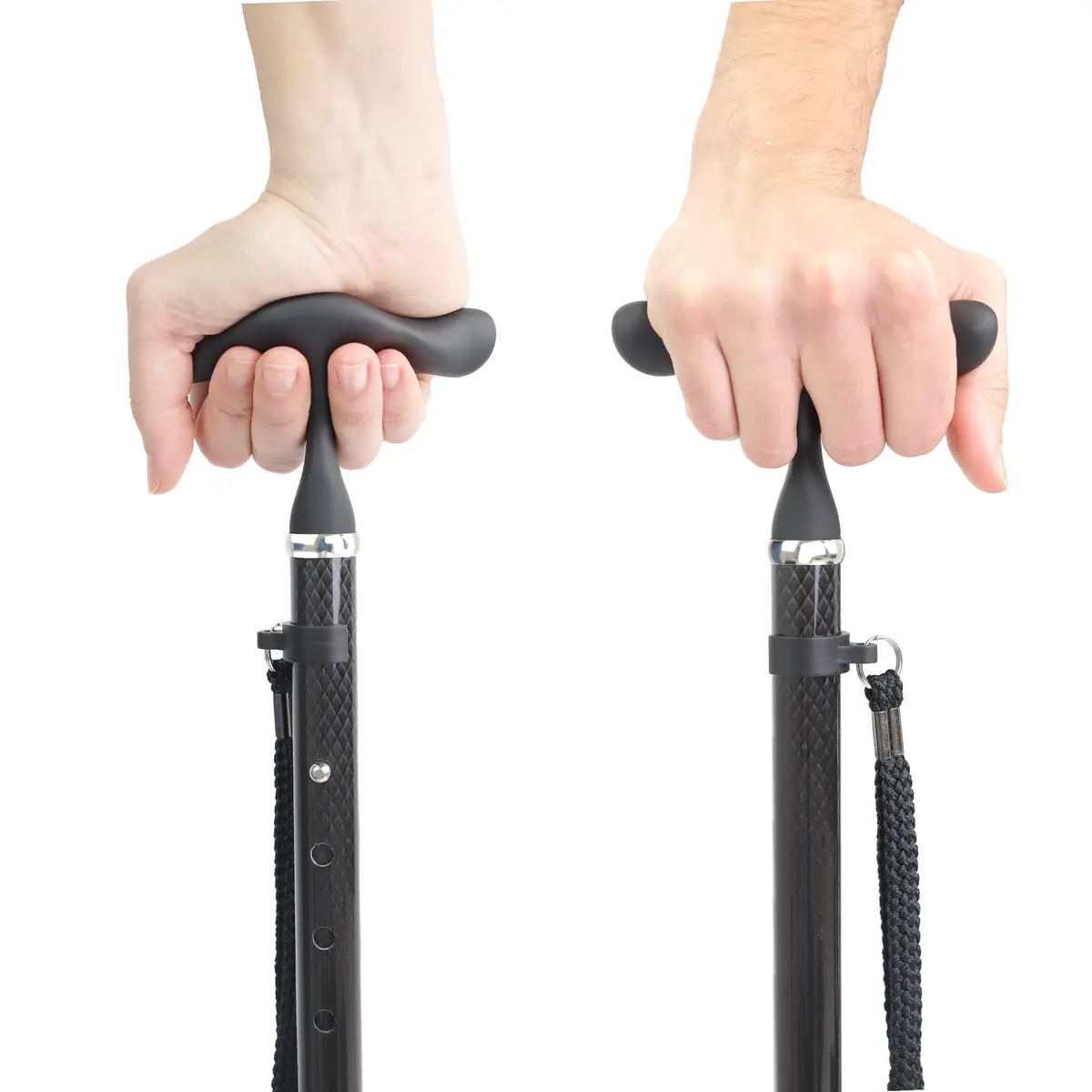 KMINA Folding Cane with Ergonomic Grip, Carbon Fiber, Adjustable, Black | Lightweight & Supportive for Daily Use - view 6