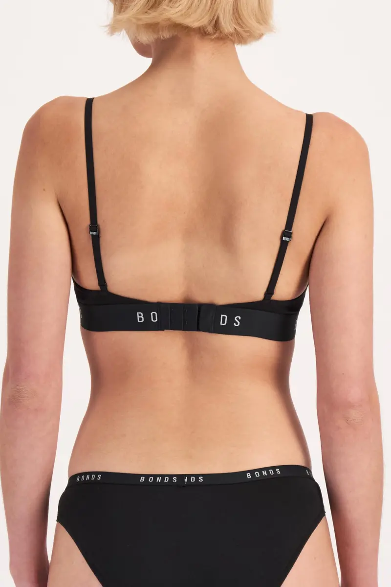 Bonds Women’s Wireless Bralette – Soft Cotton-Modal, Stretchy & Adjustable, Comfortable Everyday Fit Black - view 2