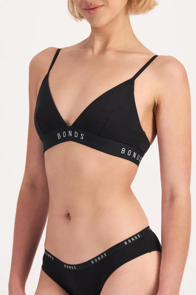 Bonds Women’s Wireless Bralette – Soft Cotton-Modal, Stretchy & Adjustable, Comfortable Everyday Fit Black - view 3