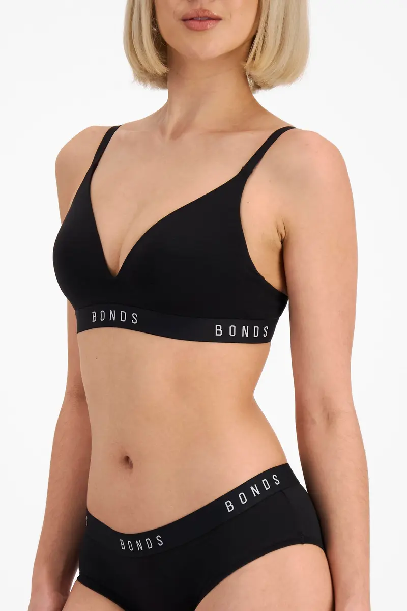 Bonds Women’s Wireless T-Shirt Bra – Contour Cups, Soft Cotton-Modal, Everyday Comfort Black | Support & Comfort - view 3