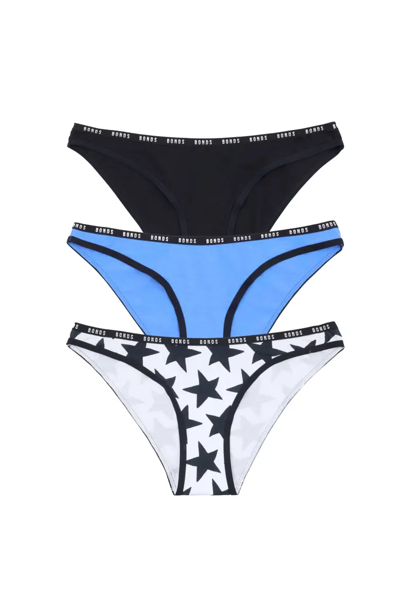Bonds Women’s High-Cut Bikini Panties 3-Pack | Stretch Cotton-Blend, Soft Comfort - view 3