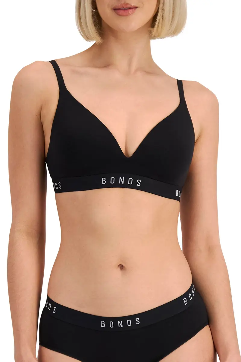 Bonds Wireless T-Shirt Bra – Contour Cups, Soft Cotton-Modal, Everyday Comfort Black | Support & Comfort - main product image