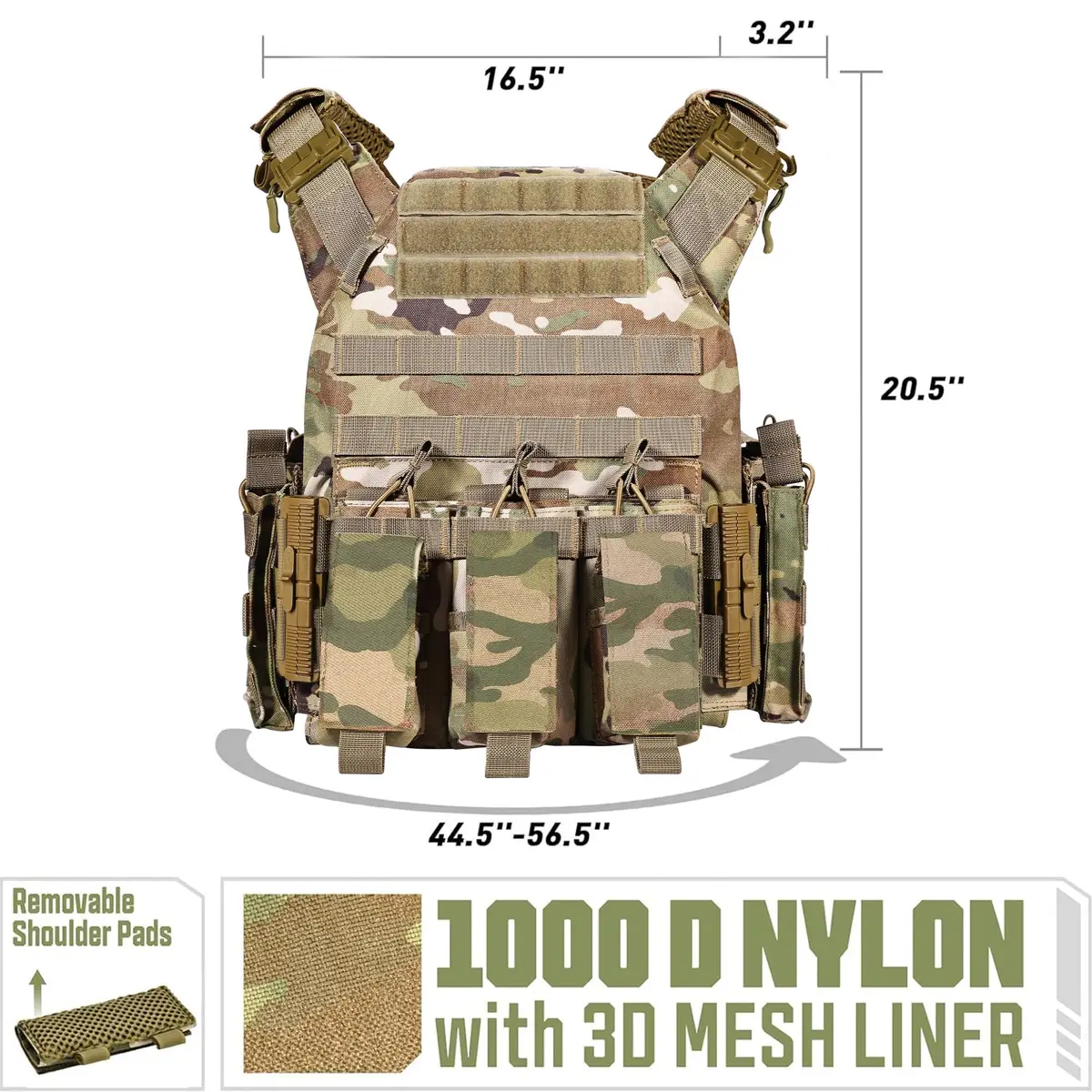 GFIRE Tactical Vest Ultra Nir Camo | Lightweight 3D Breathable Vest for Training - view 4
