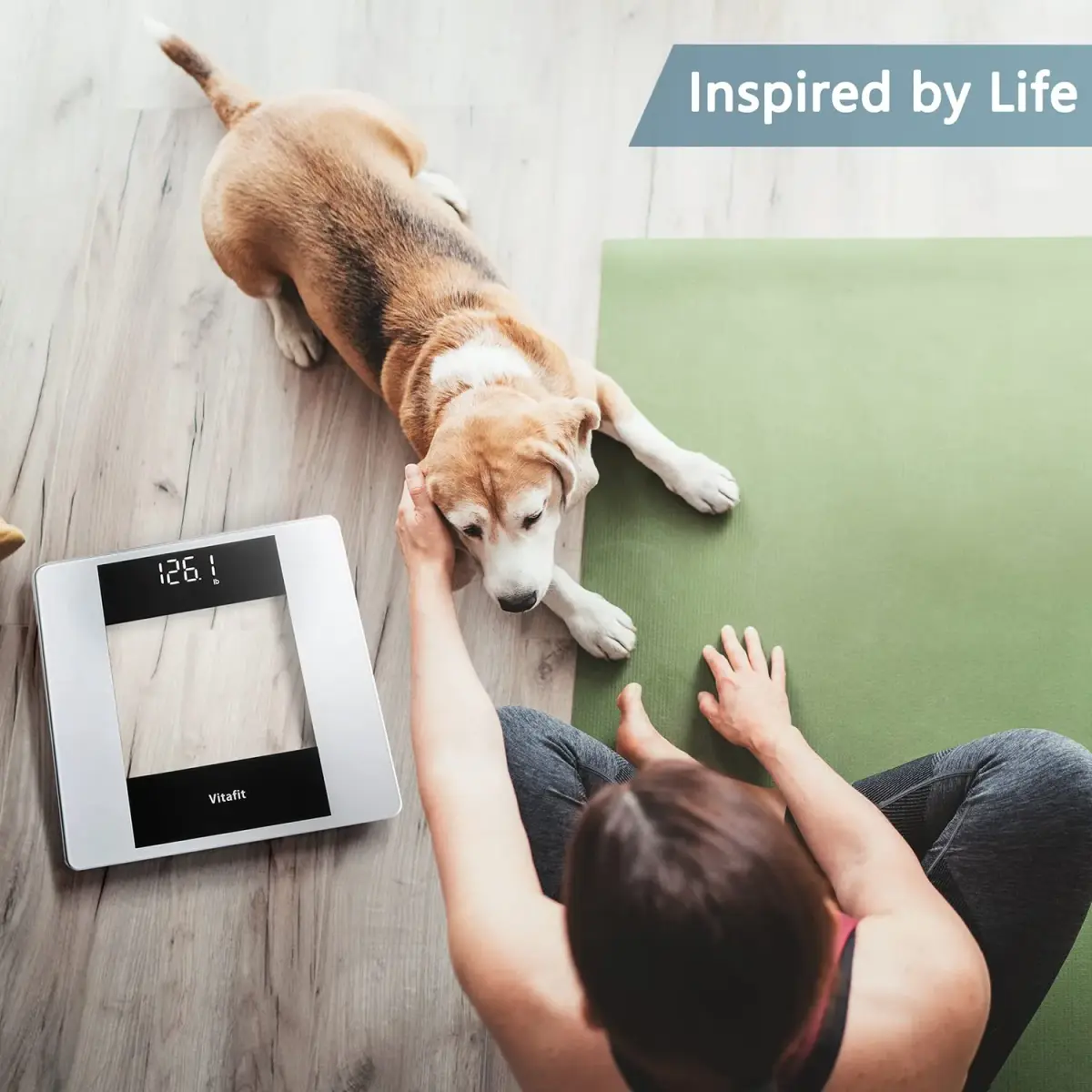 Vitafit Digital Body Weight Scale 180kg (400lb) | High Accuracy with White LED & Step-On - view 5