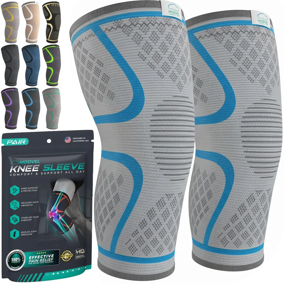 Modvel Compression Knee Brace 2-Pack XXX-Large (698.5 g / 1.54 lb) | FDA Approved Orthopedic Brace for Arthritis & Injury Support - main product image