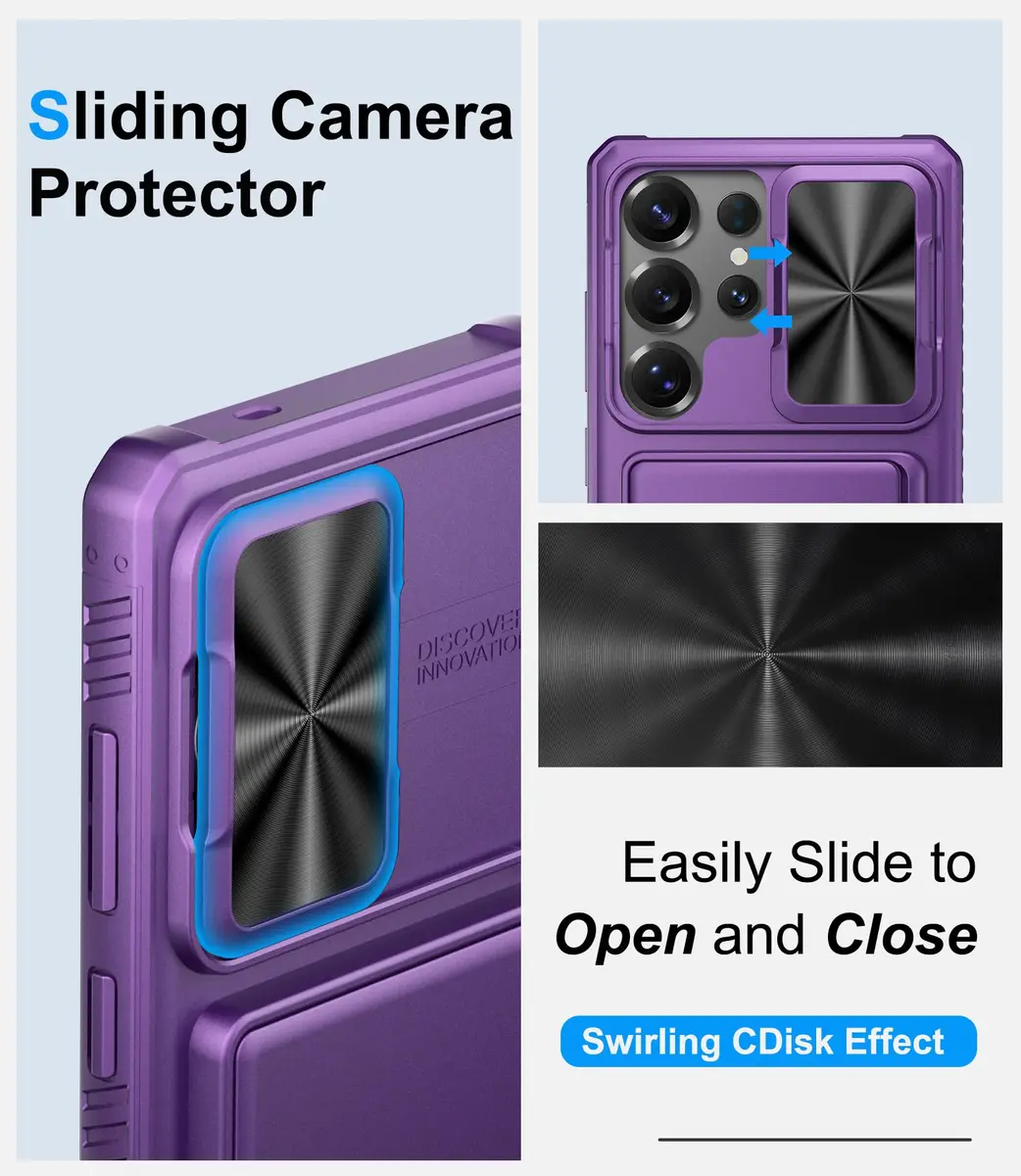 BXYJY Samsung Galaxy S25 Ultra Wallet Case with Card Holder, Purple | Military Drop & RFID Protection - view 4