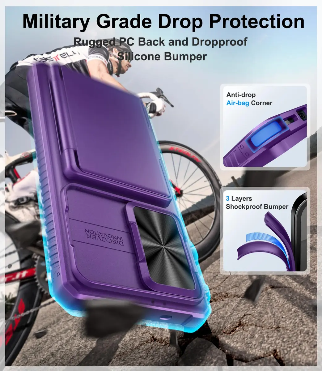 BXYJY Samsung Galaxy S25 Ultra Wallet Case with Card Holder, Purple | Military Drop & RFID Protection - view 5