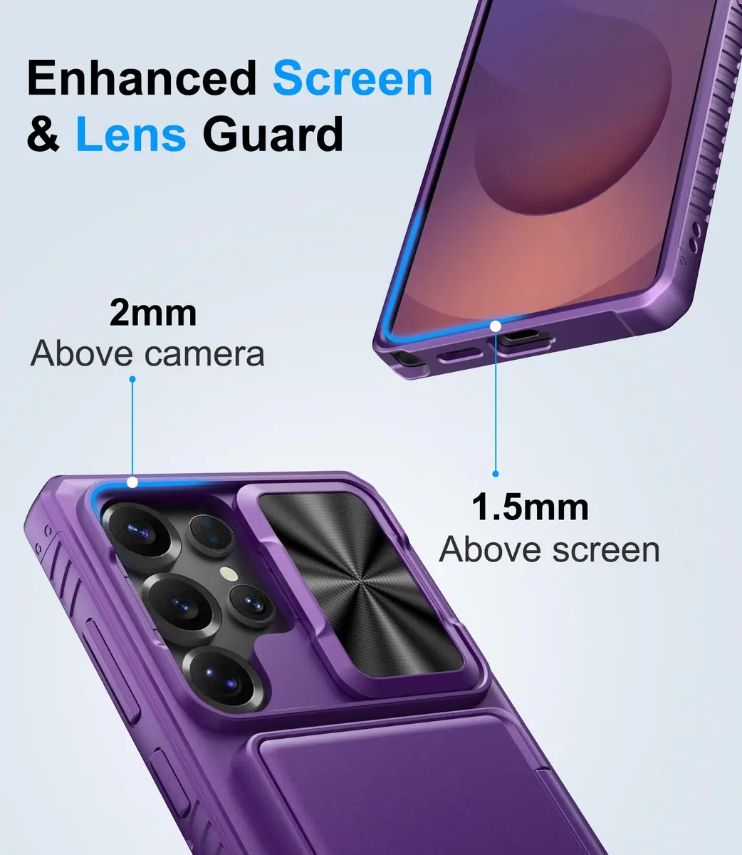 BXYJY Samsung Galaxy S25 Ultra Wallet Case with Card Holder, Purple | Military Drop & RFID Protection - view 6