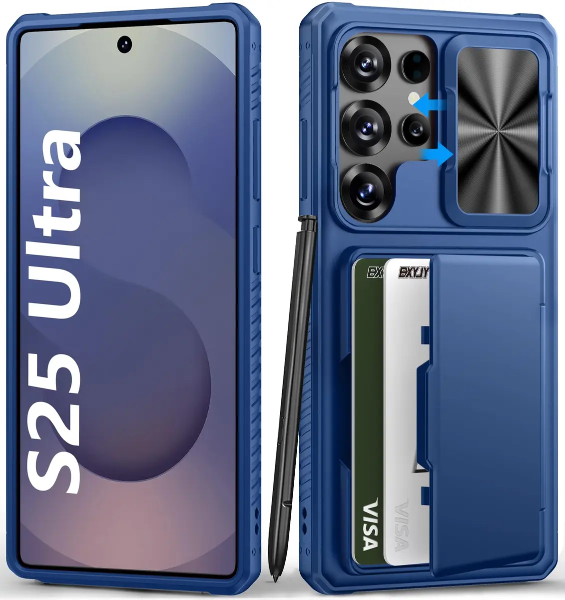 BXYJY Samsung Galaxy S25 Ultra Wallet Case with Card Holder & Camera Cover | Military Drop Protection - main product image