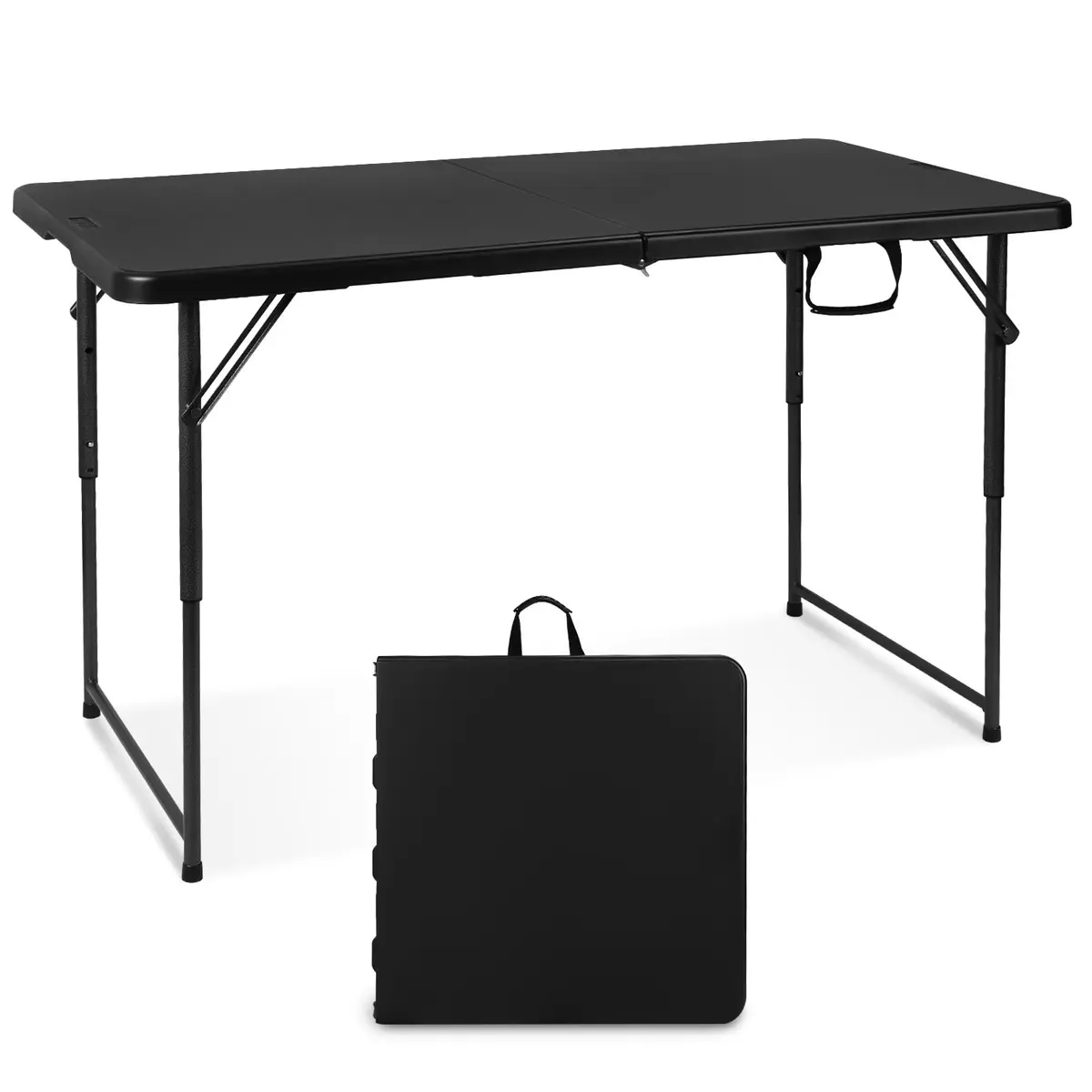 Byliable Folding Table 4 Foot | Heavy Duty Plastic Utility Table, Black, 4ft - main product image