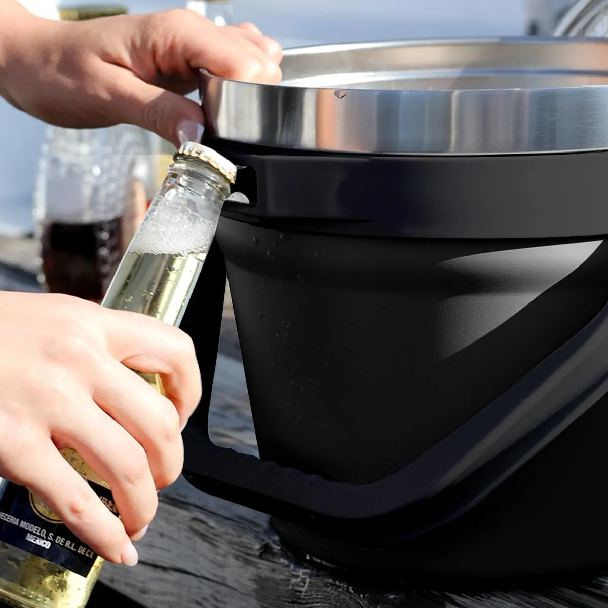 COKTIK 7L Insulated Ice Bucket with Lid | Double Wall Vacuum Stainless Steel Keeps Drinks Cold 24H - view 6