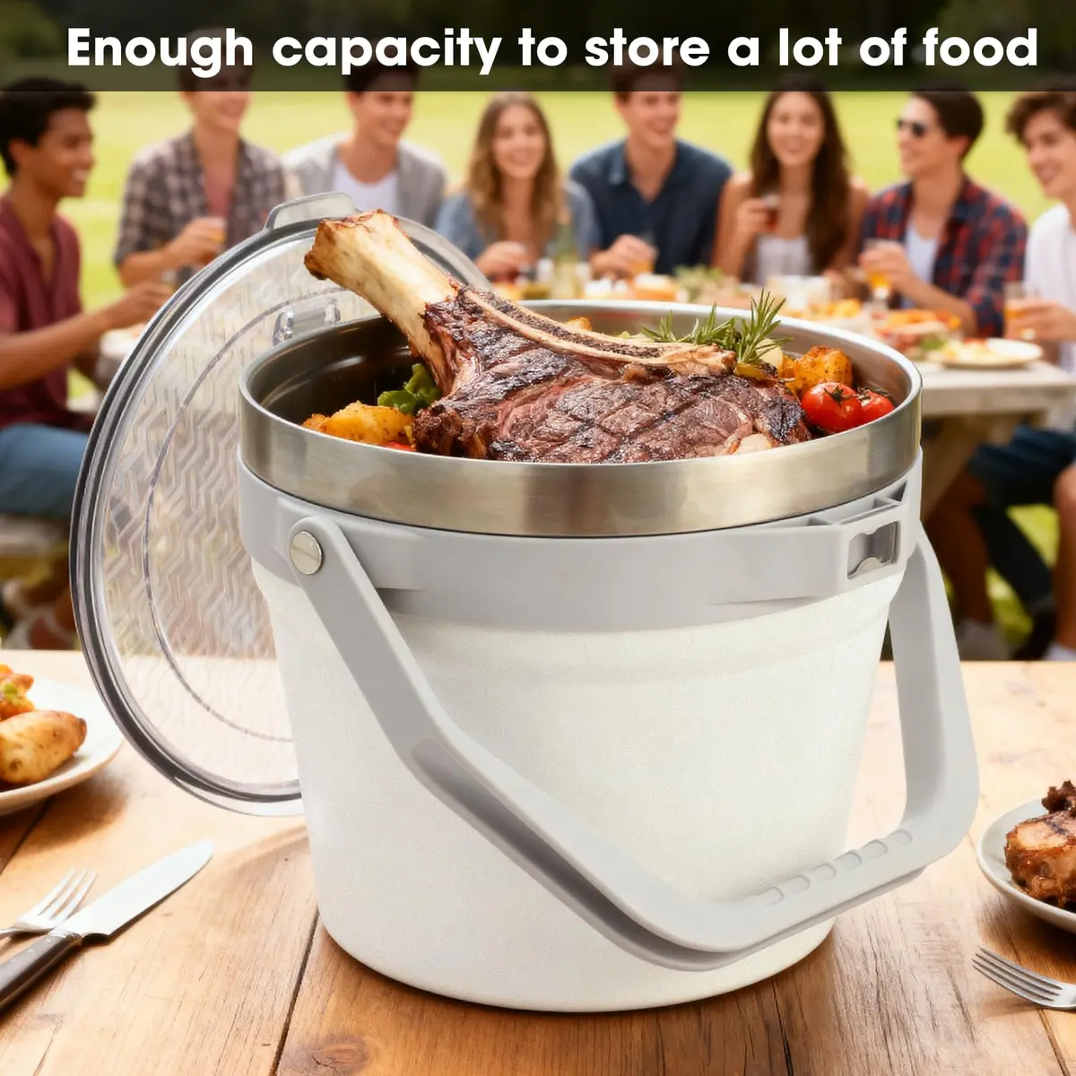COKTIK 7L Vacuum Insulated Ice Bucket with Lid & Tongs | Large Capacity Stainless Steel Beverage Bucket for Parties - view 5