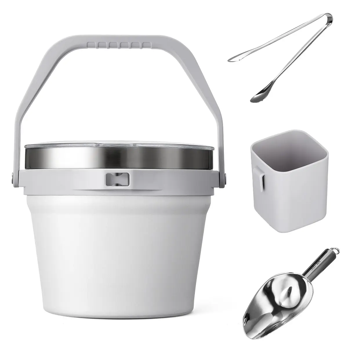COKTIK 7L Vacuum Insulated Ice Bucket with Lid & Tongs | Large Capacity Stainless Steel Beverage Bucket for Parties - view 7