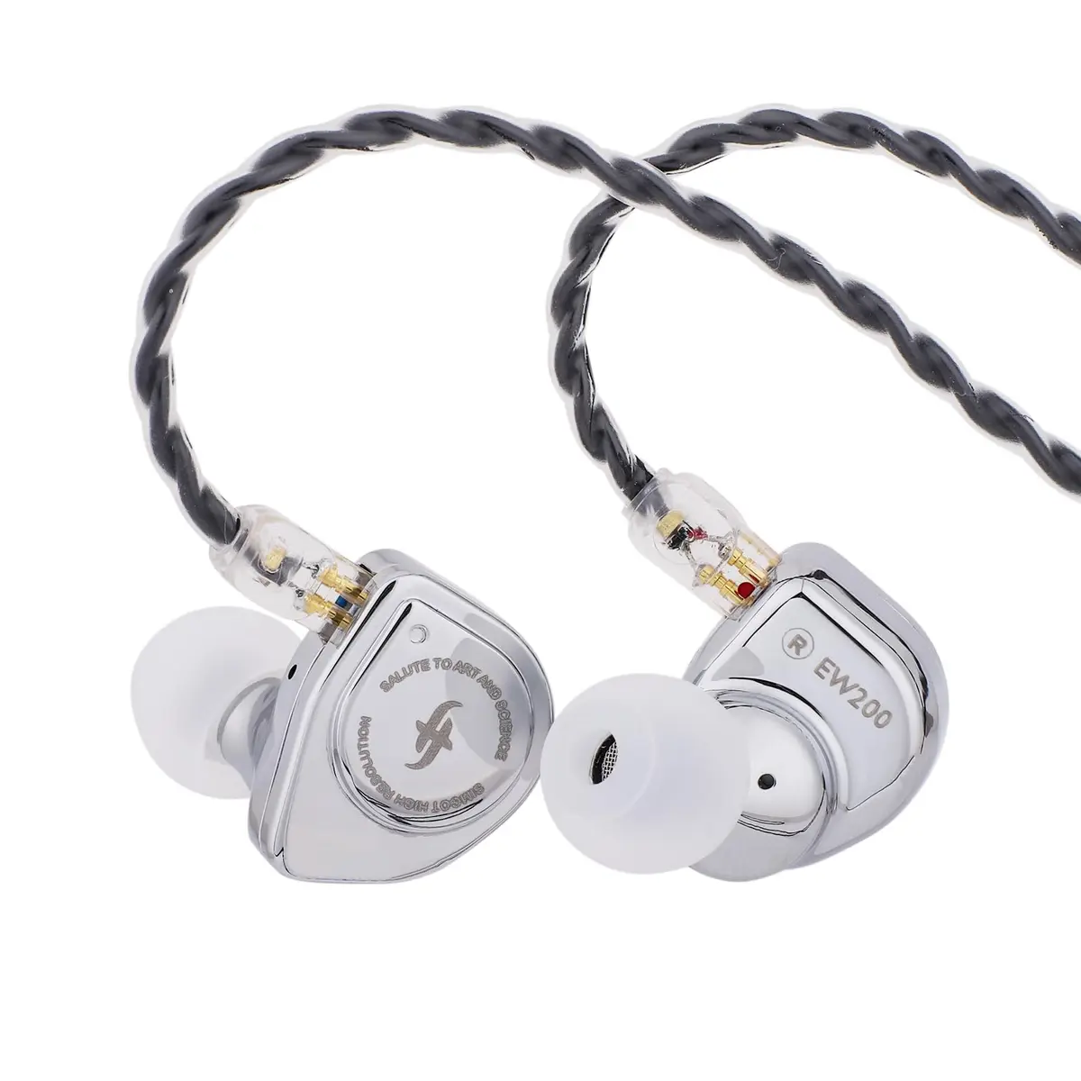 Linsoul SIMGOT EW200 In-Ear Earphones with 10mm SCP Diaphragm Dynamic Driver, Silver | 10mm Dynamic Driver, 16Ω Impedance, 126dB Sensitivity - main product image