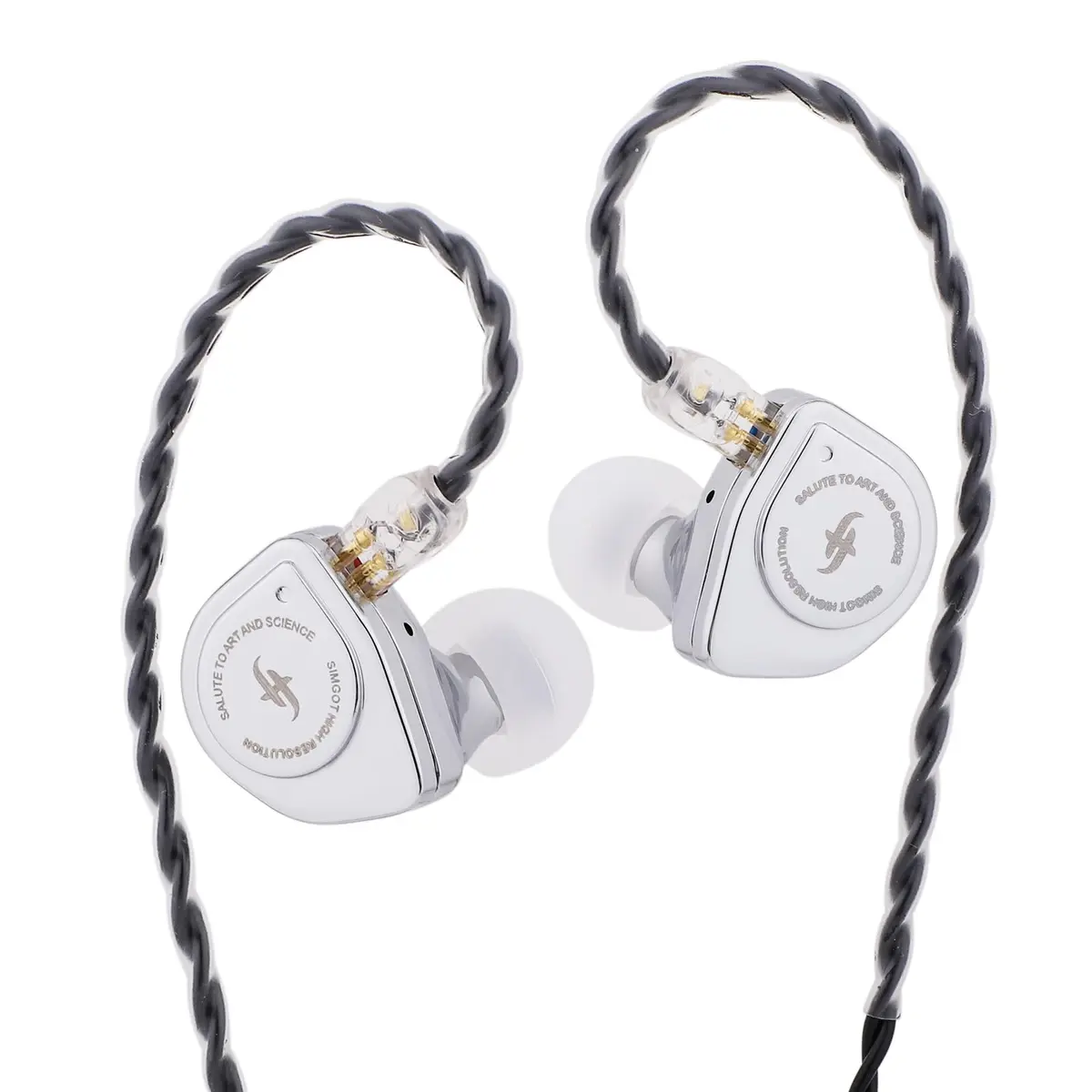 Linsoul SIMGOT EW200 In-Ear Earphones with 10mm SCP Diaphragm Dynamic Driver, Silver | 10mm Dynamic Driver, 16Ω Impedance, 126dB Sensitivity - view 9