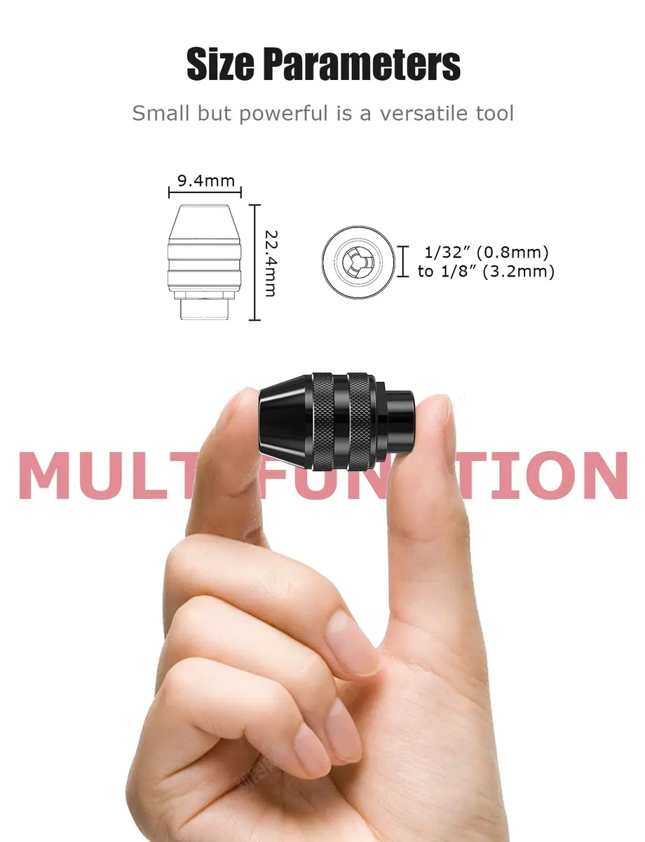 Mellbree Drill Chuck Collet Set 12PCS 1/32" to 1/8" | Universal Power Tool Accessory - view 4