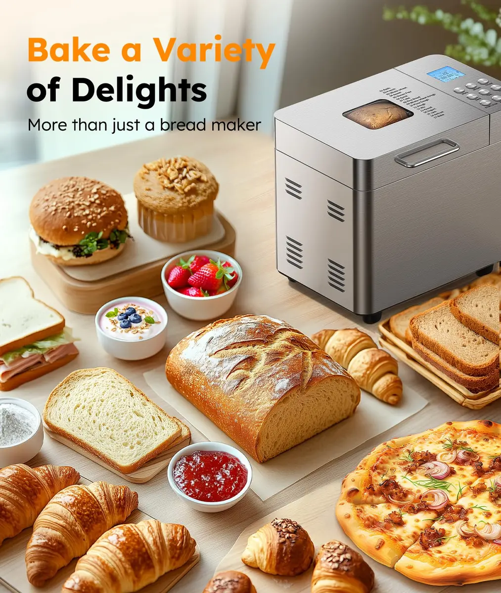 OSIPOTO 2LB Bread Maker 17 in 1 Stainless Steel | Automatic, Non-stick, 15 Hour Timer - view 6