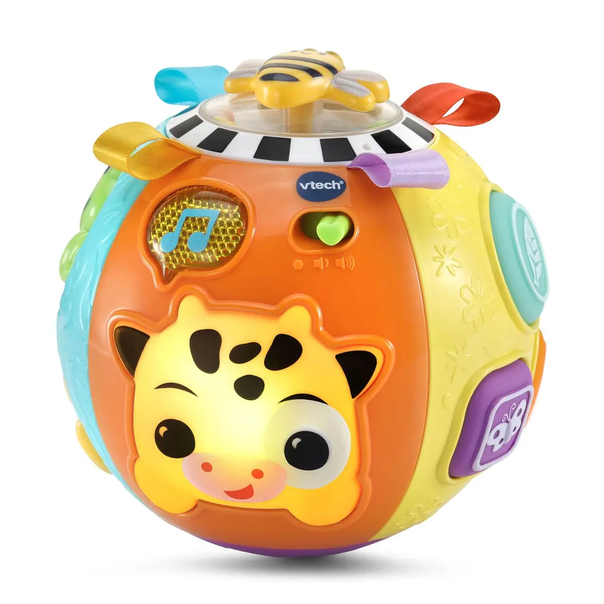 VTech Baby On-the-Moove Activity Ball with Textures, Orange 12.7cm (5") | Motion-Activated Crawl Encouragement - view 2