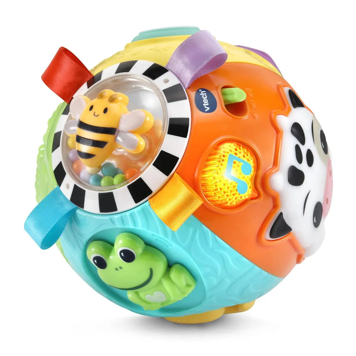 VTech Baby On-the-Moove Activity Ball with Textures, Orange 12.7cm (5") | Motion-Activated Crawl Encouragement - view 3